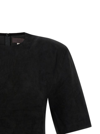 STOULS Black Lamb Leather T-Shirt