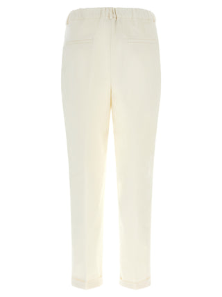 Kiton White Cotton Casual Pants