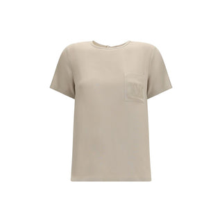 Max Mara Beige Silk T-Shirt