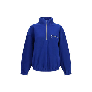 A royal blue quarter-zip fleece pullover jacket with a stand-up collar and a zippered chest pocket, displayed on a clean white background.