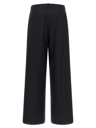 Peserico Blue Virgin Wool Casual Pants