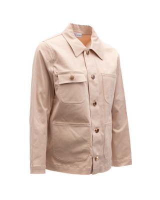 Valentino Garavani Women Beige Cotton Denim Jacket