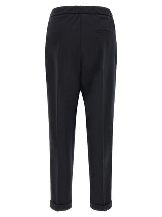 Alberto Biani Black Polyester Cropped Pants