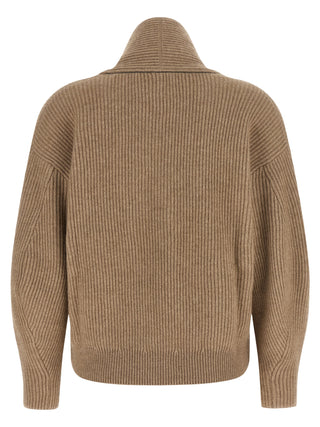 Brunello Cucinelli Beige Cashmere Cardigan