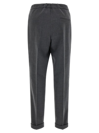 Alberto Biani Gray Polyester Cropped Pants