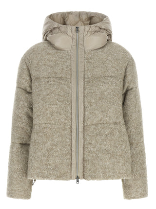 Herno Beige Wool Full-Length Jacket
