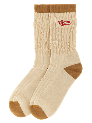 Golden Goose Beige Cotton Socks
