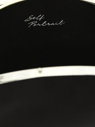 Self-Portrait Black Polyester Clutch Bag