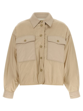 Max Mara Beige Polyester Full-Length Jacket