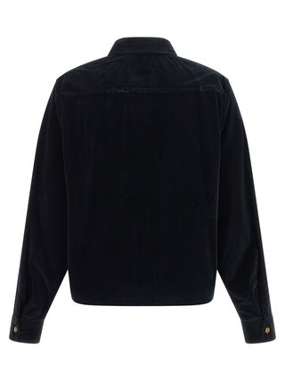 Max Mara Blue Cotton Full-Length Jacket