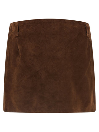 Marni Brown Calfskin Long Skirt