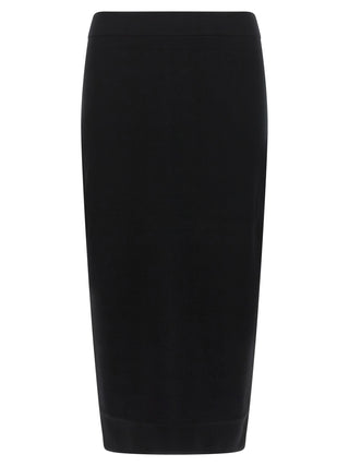 Max Mara Black Viscose Midi Skirt