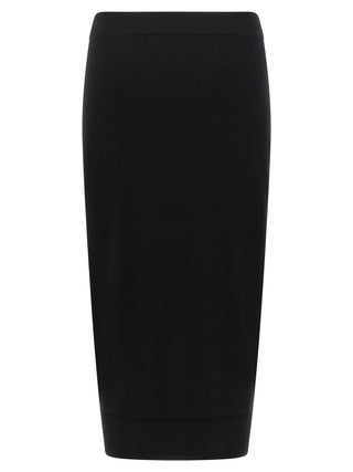 Max Mara Black Viscose Midi Skirt