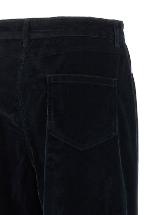 Max Mara Blue Cotton Casual Pants