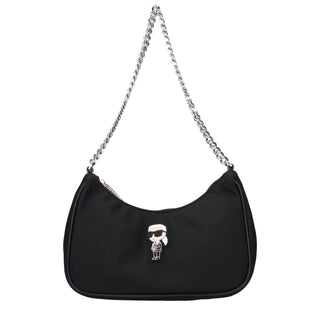 Karl Lagerfeld Black Fabric Shoulder Bag