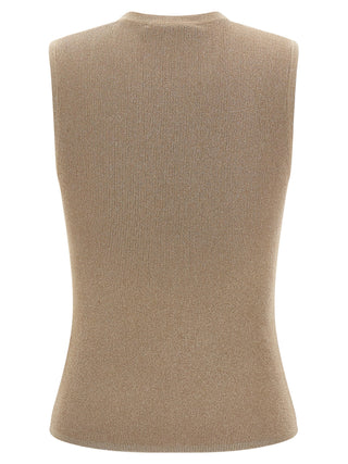 Max Mara Beige Polyamide Sleeveles T-Shirt