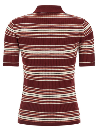 Max Mara Bordeaux Silk Polo Shirt