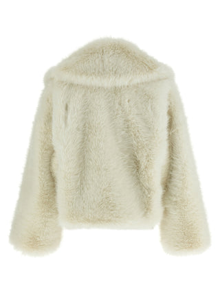 B&B COUTURE White Polyester Biker Jacket