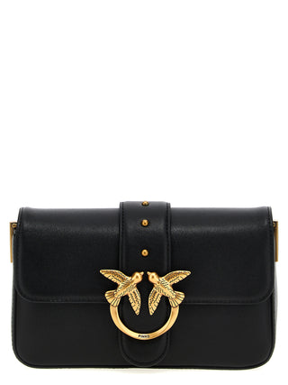PINKO Black Calfskin Shoulder Bag