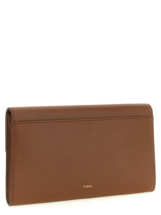 Furla Brown Calfskin Clutch Bag