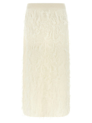 Fabiana Filippi White Fabric Midi Skirt