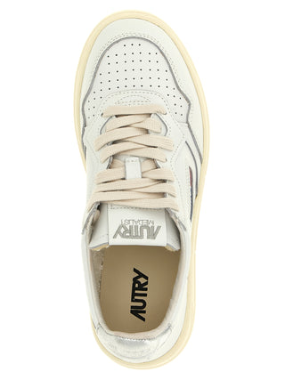 Autry Silver Cowhide Low Top Sneakers