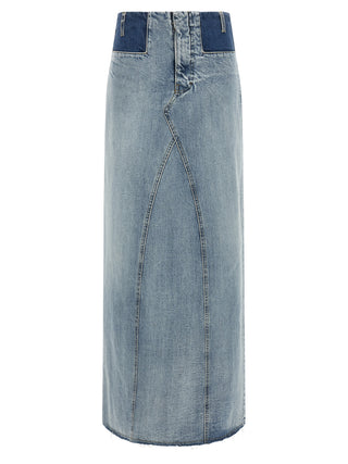 Maison Margiela Blue Cotton Mini Skirt