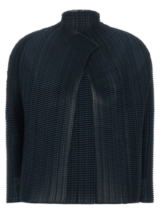 Issey Miyake Blue Polyester Cardigan