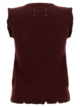 Maison Margiela Bordeaux Virgin Wool Sleeveless Jacket