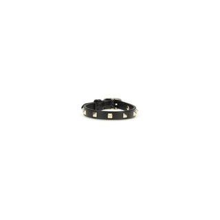 Valentino Garavani Black Calf Leather Bos Taurus Bracelet