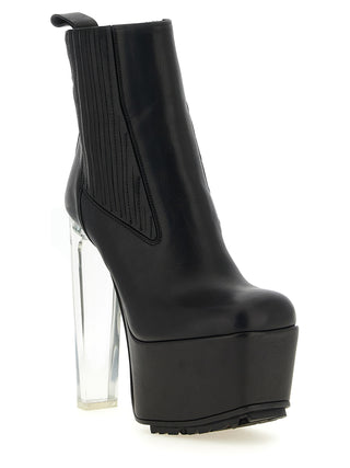 Rick Owens Black Calfskin Ankle Boots
