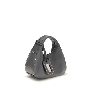 Ganni Gray Recycled Leather Handbag
