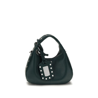 Ganni Bicolor Recycled Leather Handbag
