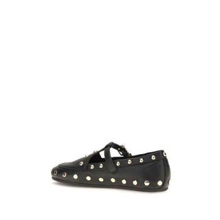 Ganni Black Recycled Polyester Ballet Flats