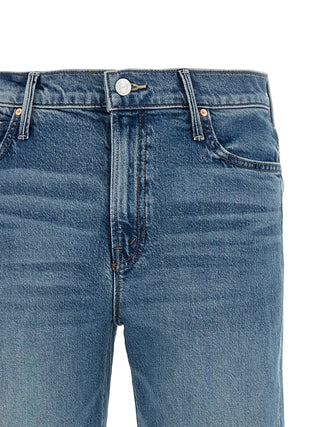 Mother Denim Blue Cotton Straight-Leg Jeans