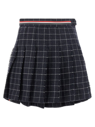 Thom Browne Blue Wool Long Skirt
