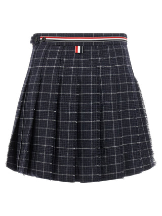 Thom Browne Blue Wool Long Skirt
