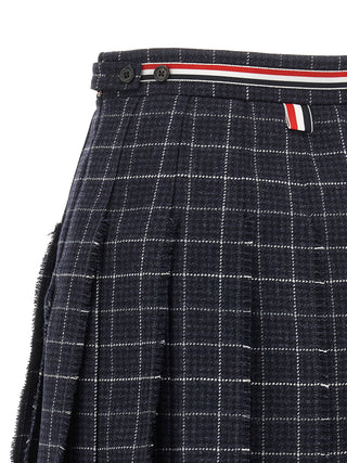 Thom Browne Blue Wool Long Skirt