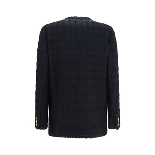 Alessandra Rich Black Cotton Full-Length Jacket