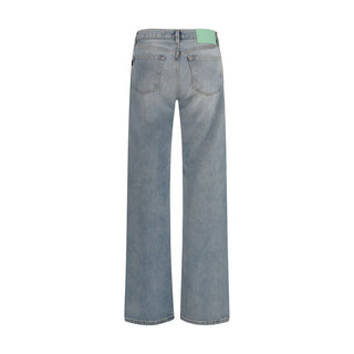 Haikure Blue Cotton Straight-Leg Jeans