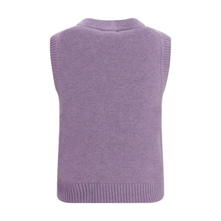 Ganni Purple Alpaca Vicugna Pacos Sleeveles Sweater