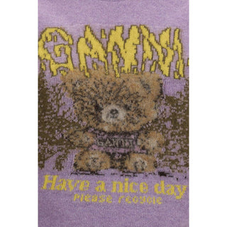Ganni Purple Alpaca Vicugna Pacos Sleeveles Sweater