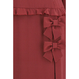 Alessandra Rich Bordeaux Silk Casual Dress