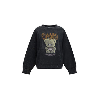 Ganni Gray Cotton Sweatshirt