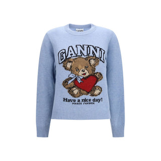 Ganni Blue Wool Oves Aries Sweatshirt