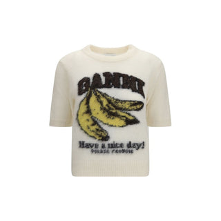 Ganni Beige Alpaca Vicugna Pacos T-Shirt