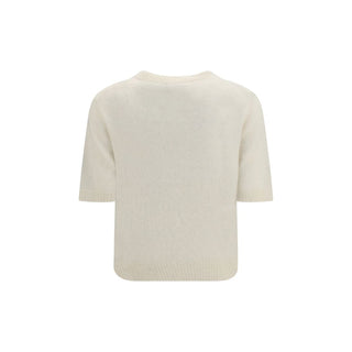 Ganni Beige Alpaca Vicugna Pacos T-Shirt