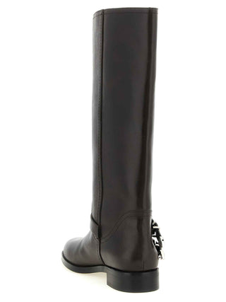 PINKO Black Cowhide Over The Knee
