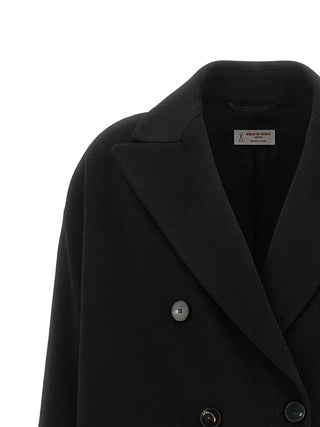 Alberto Biani Black Wool Coat