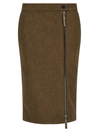 PINKO Brown Viscose Midi Skirt